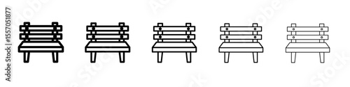 Bench icon vector outline symbol or illustration