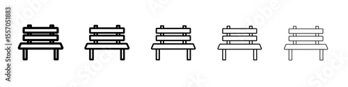 Bench icon vector outline symbol or illustration