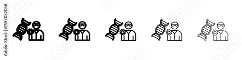 Biomedical engineer icon vector outline symbol or illustration