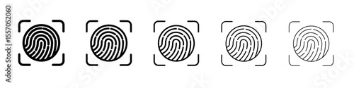 Biometric icon vector outline symbol or illustration