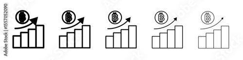Bitcoin Evolution icon vector outline symbol or illustration