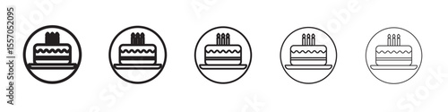 Birthday icon vector outline symbol or illustration