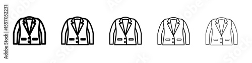 Blazer icon vector outline symbol or illustration