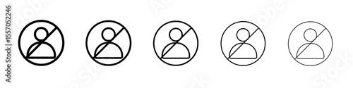 Block User Icon vector outline symbol or illustration