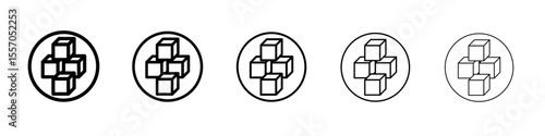 Blockchain technology icon vector outline symbol or illustration