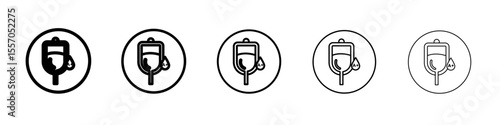blood bag icon vector outline symbol or illustration