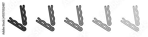 bobby pins icon vector outline symbol or illustration