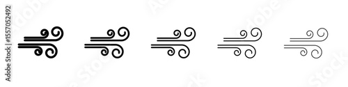 Blowing wind icon vector outline symbol or illustration