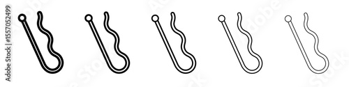 bobby pins icon vector outline symbol or illustration