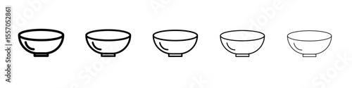 Bowl icon vector outline symbol or illustration