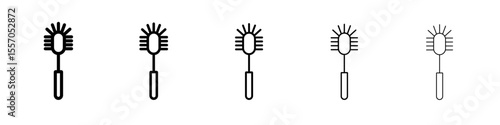 Bottle sweeper cleaning brush icon vector outline symbol or illustration