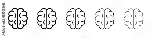 Brain icon vector outline symbol or illustration
