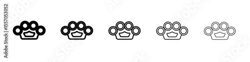brass knuckles icon vector outline symbol or illustration