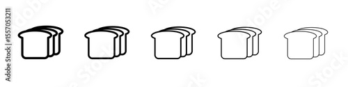 Bread slice icon vector outline symbol or illustration