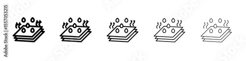 Breathable sweat absorption icon vector outline symbol or illustration