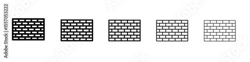 brick wall icon vector outline symbol or illustration