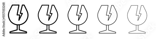 broken glass icon vector outline symbol or illustration