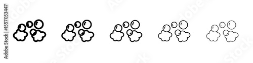Bubbles and foam icon vector outline symbol or illustration
