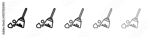 broom icon vector outline symbol or illustration