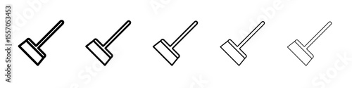 broom icon vector outline symbol or illustration