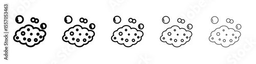 Bubbles and foam icon vector outline symbol or illustration