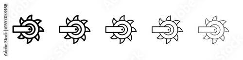 Bucket wheel excavator icon vector outline symbol or illustration