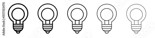 bulb icon vector outline symbol or illustration