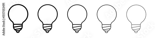 bulb icon vector outline symbol or illustration