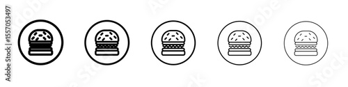 Burger icon vector outline symbol or illustration