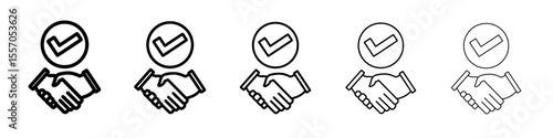 Business deal icon vector outline symbol or illustration