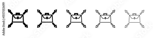 Business expansion icon vector outline symbol or illustration