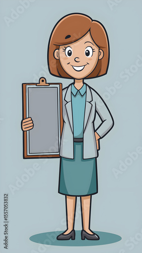 cartoon doctor with a clipboard