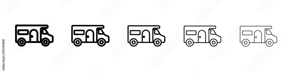 Fototapeta premium camping car icon vector outline symbol or illustration