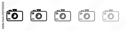 Camera icon vector outline symbol or illustration