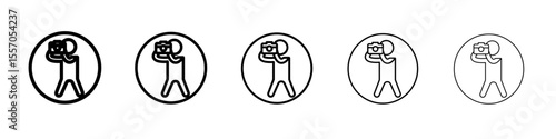 Cameraman icon vector outline symbol or illustration