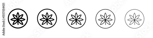 Cannabis leafs icon vector outline symbol or illustration