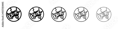 Capitalism icon vector outline symbol or illustration