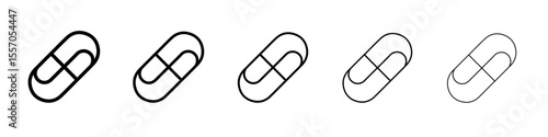capsule icon vector outline symbol or illustration