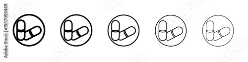 Capsule icon vector outline symbol or illustration