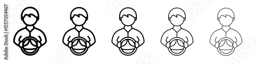 car driver icon vector outline symbol or illustration