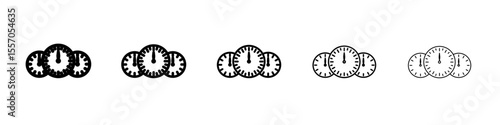 Car speedometer icon vector outline symbol or illustration