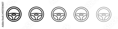car Steering wheel icon vector outline symbol or illustration