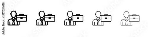 Career, job and work icon vector outline symbol or illustration