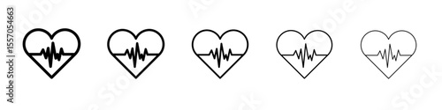 cardiogram icon vector outline symbol or illustration
