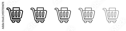 cart icon vector outline symbol or illustration