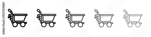 cart icon vector outline symbol or illustration
