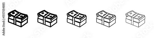 cash icon vector outline symbol or illustration