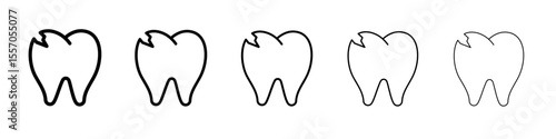Cavities icon vector outline symbol or illustration