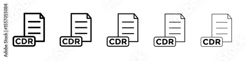CDR File Document Icon vector outline symbol or illustration