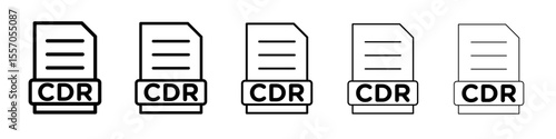 CDR File Document Icon vector outline symbol or illustration